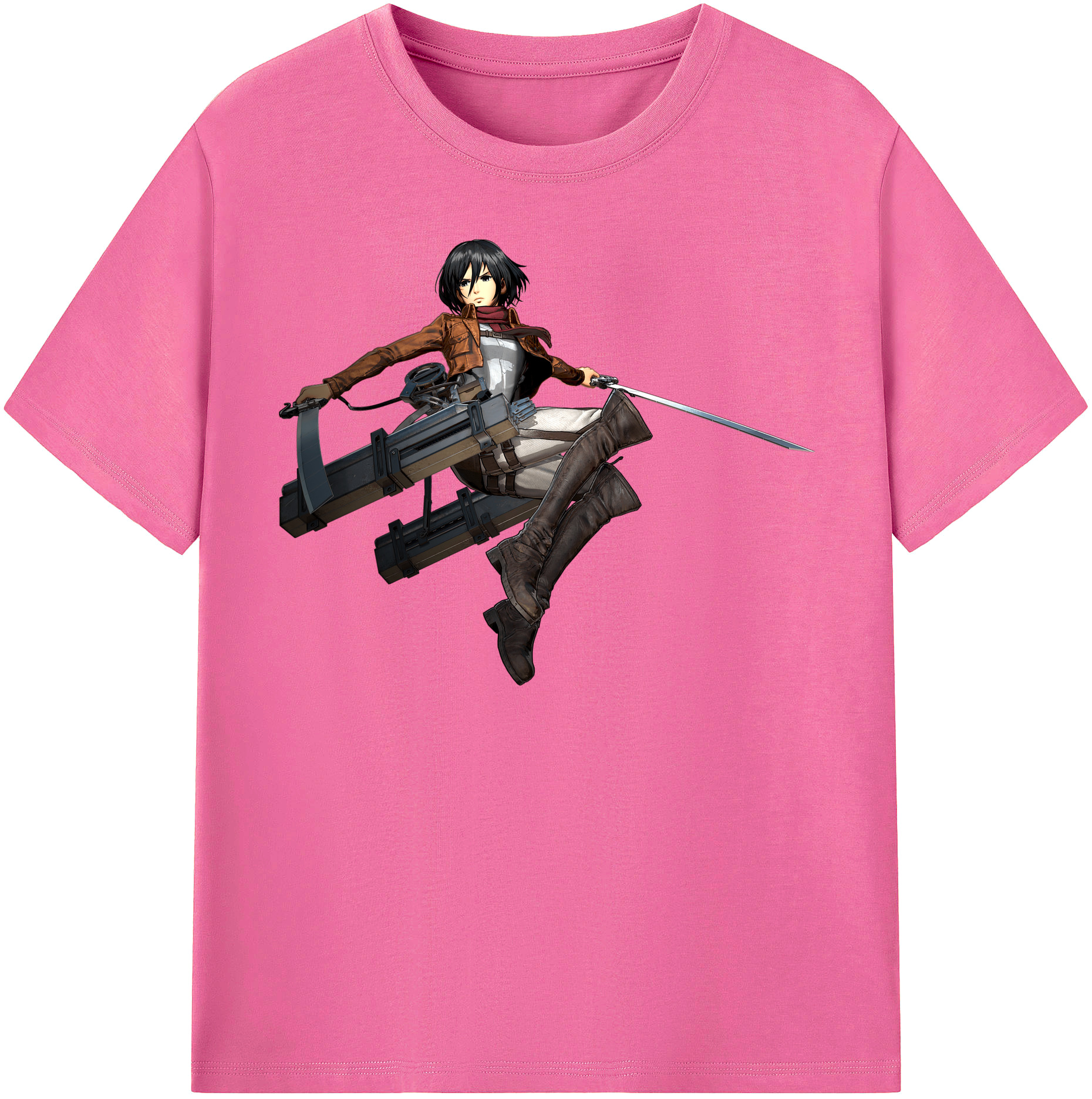 （画像用） 進撃の巨人 ミカサ·アッカーマン Attack on Titan Mikasa Ackerman レディースカジュアルプリントTシャツ（綿100％）